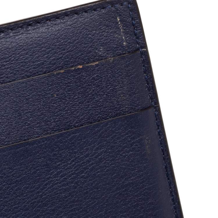 Pre Owned Cartier Blue Leather Must De Cartier Card Holder