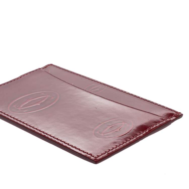 مملوكة مسبقًا Cartier Red Patent Leather Happy Birthday Card Holder