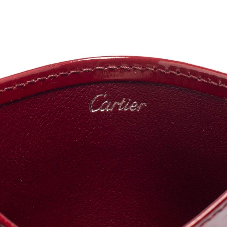 مملوكة مسبقًا Cartier Red Patent Leather Happy Birthday Card Holder