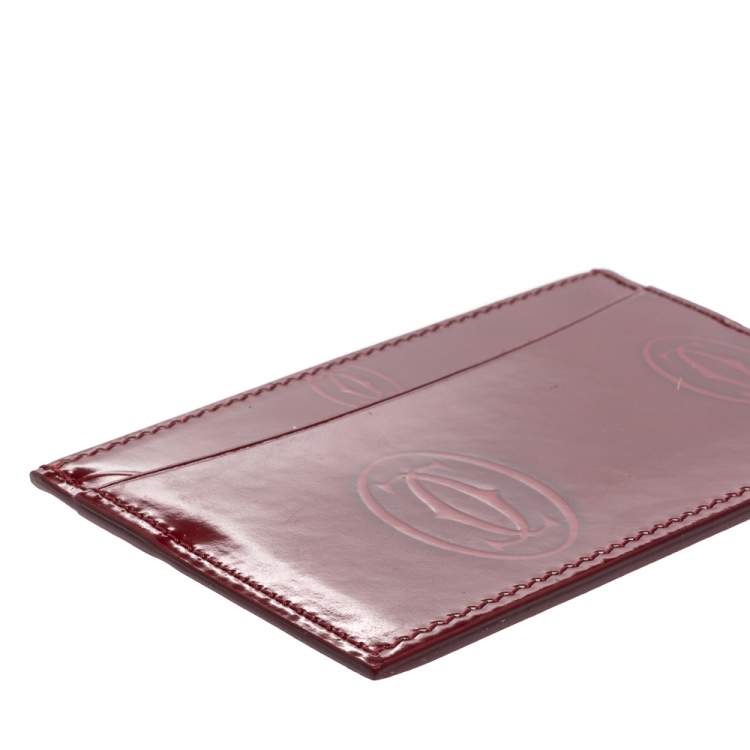 مملوكة مسبقًا Cartier Red Patent Leather Happy Birthday Card Holder