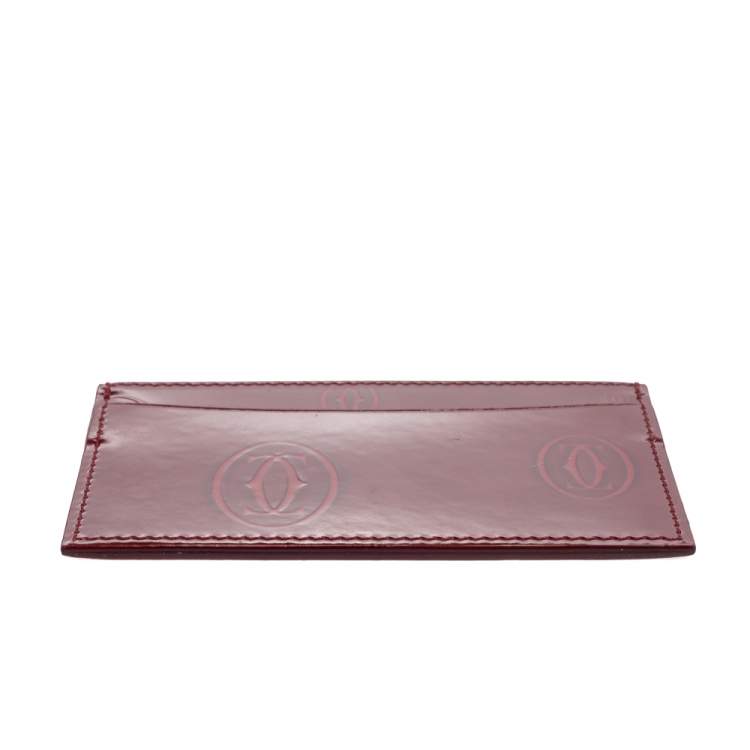 مملوكة مسبقًا Cartier Red Patent Leather Happy Birthday Card Holder