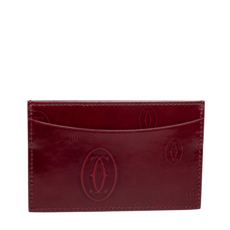 مملوكة مسبقًا Cartier Red Patent Leather Happy Birthday Card Holder