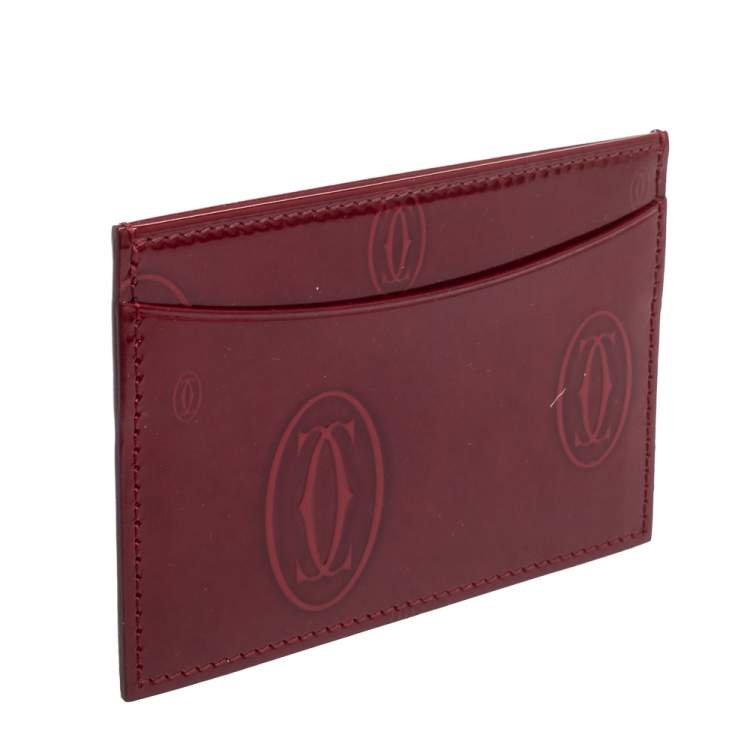 مملوكة مسبقًا Cartier Red Patent Leather Happy Birthday Card Holder