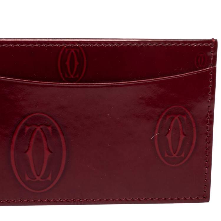 مملوكة مسبقًا Cartier Red Patent Leather Happy Birthday Card Holder