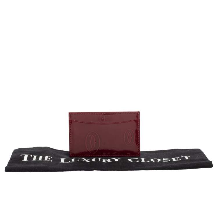 مملوكة مسبقًا Cartier Red Patent Leather Happy Birthday Card Holder