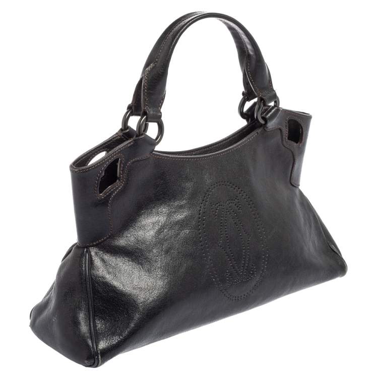 مملوكة مسبقًا Cartier Black Leather Small Marcello de Cartier Bag