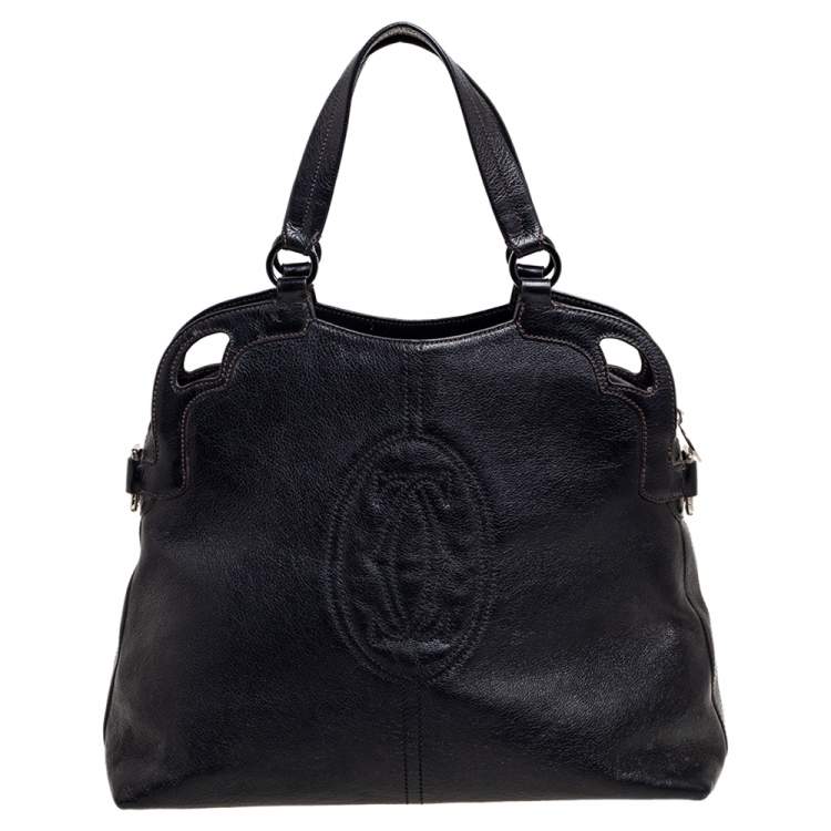 Pre Owned Cartier Black Leather Marcello de Cartier Satchel