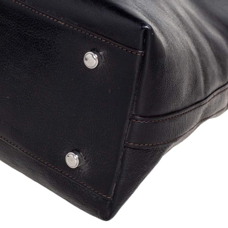 Pre Owned Cartier Black Leather Marcello de Cartier Satchel