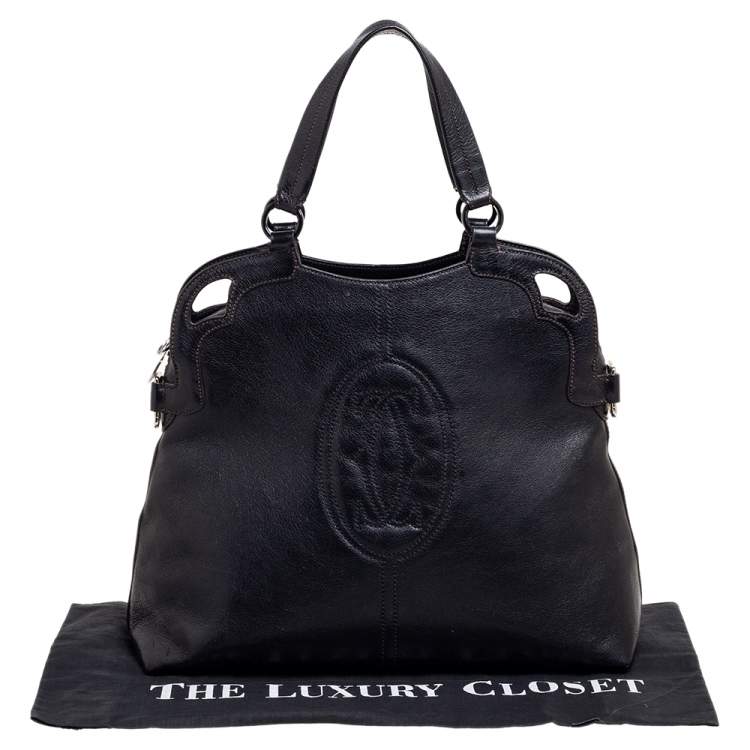 Pre Owned Cartier Black Leather Marcello de Cartier Satchel