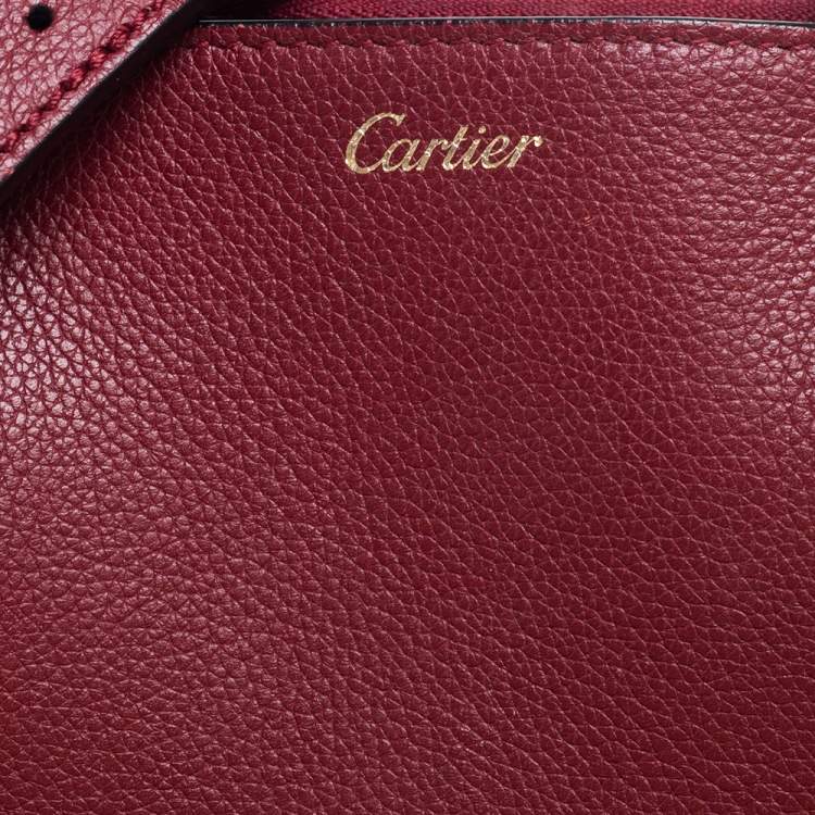 Pre Owned Cartier Burgundy Leather Mini C De Cartier Satchel
