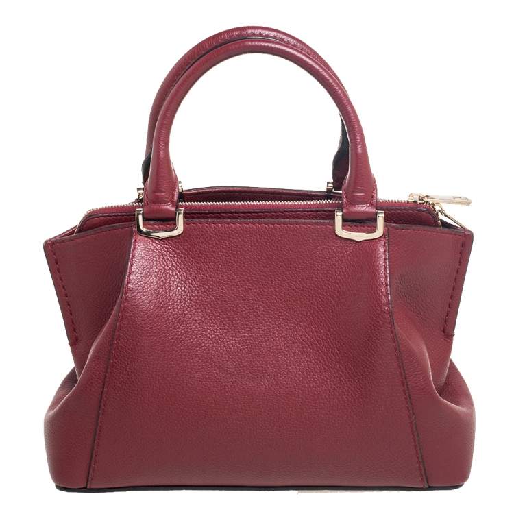 Pre Owned Cartier Burgundy Leather Mini C De Cartier Satchel