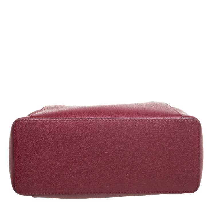 Pre Owned Cartier Burgundy Leather Mini C De Cartier Satchel