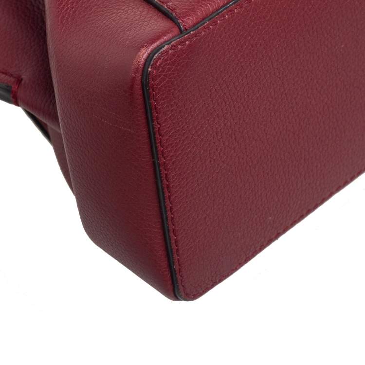Pre Owned Cartier Burgundy Leather Mini C De Cartier Satchel