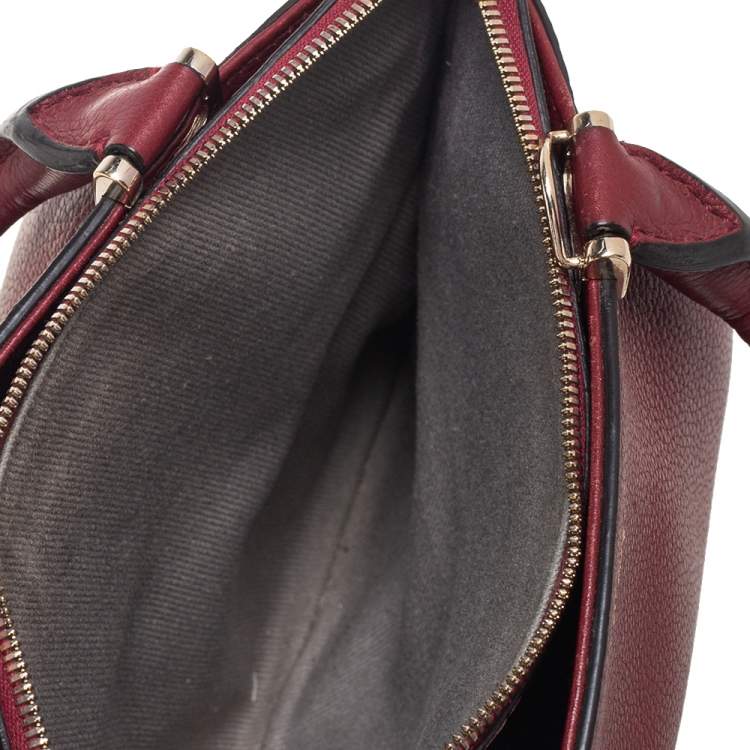 Pre Owned Cartier Burgundy Leather Mini C De Cartier Satchel
