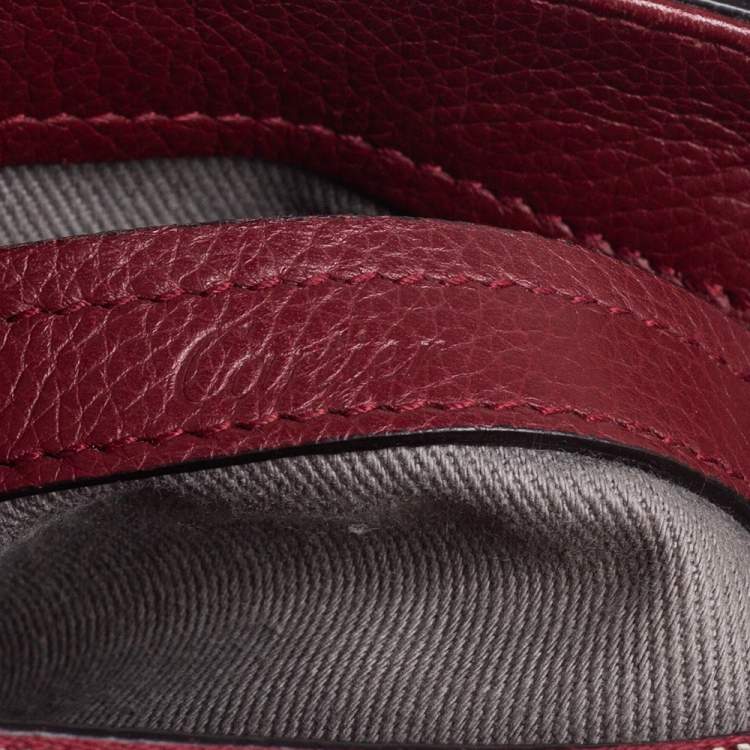 Pre Owned Cartier Burgundy Leather Mini C De Cartier Satchel