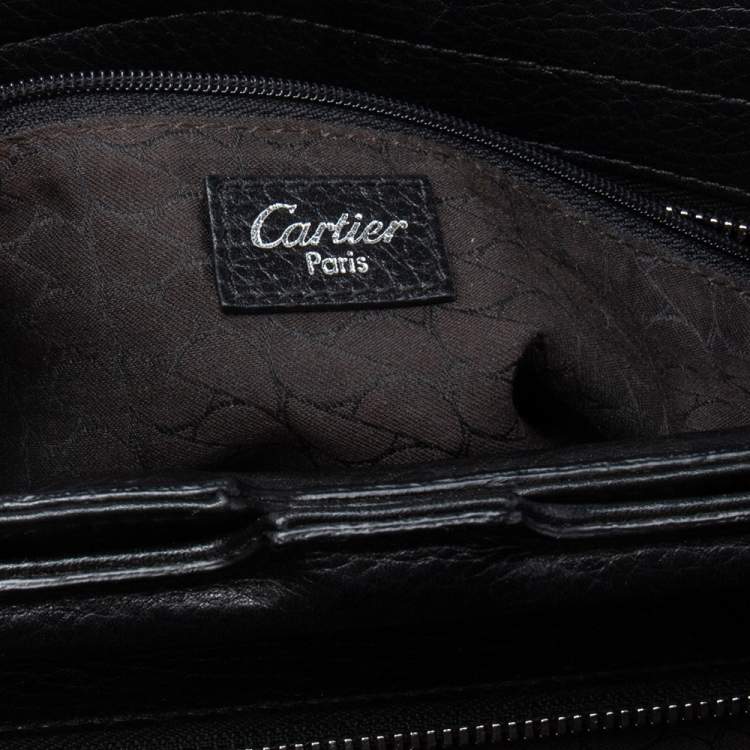 Pre Owned Cartier Black Leather La Dona Shoulder Bag