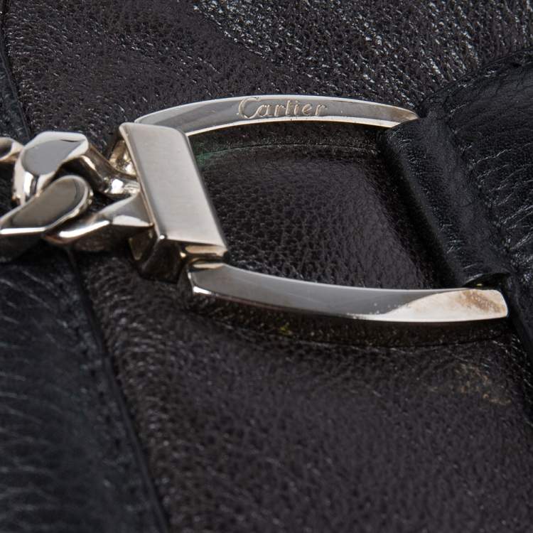 Pre Owned Cartier Black Leather La Dona Shoulder Bag