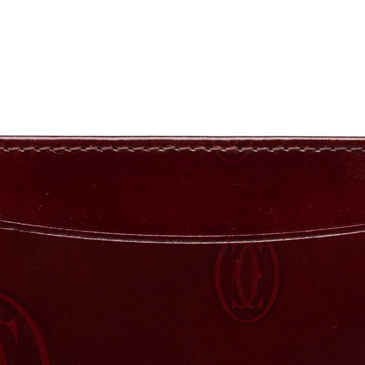 Pre Owned Cartier Red Patent Leather Happy Birthday Card Holder