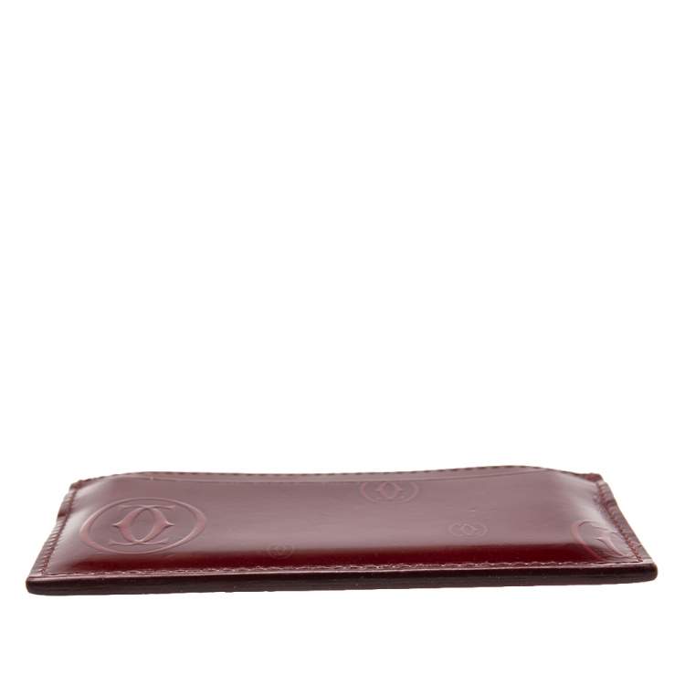 Pre Owned Cartier Red Patent Leather Happy Birthday Card Holder