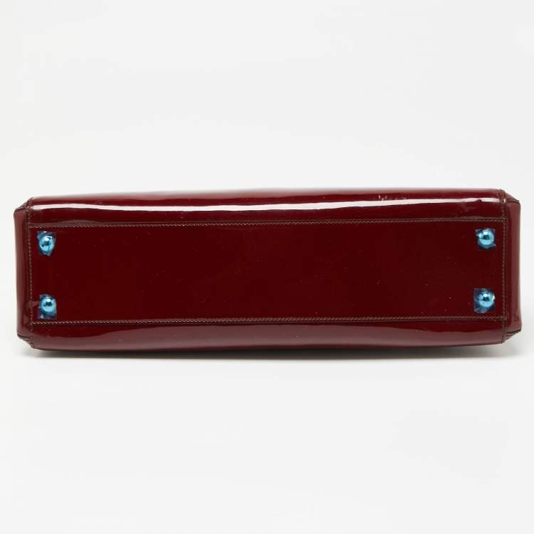 Pre Owned Cartier Dark Burgundy Patent Leather Small Marcello De Cartier Bag