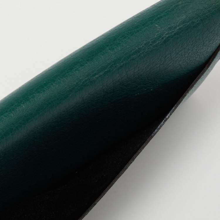 Pre Owned Cartier Green Leather Must De Cartier Card Holder