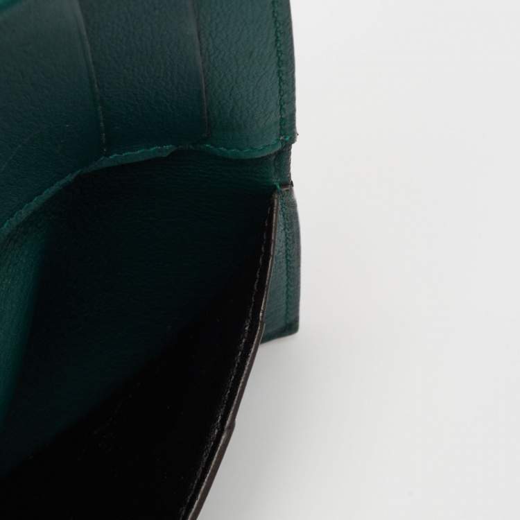 Pre Owned Cartier Green Leather Must De Cartier Card Holder