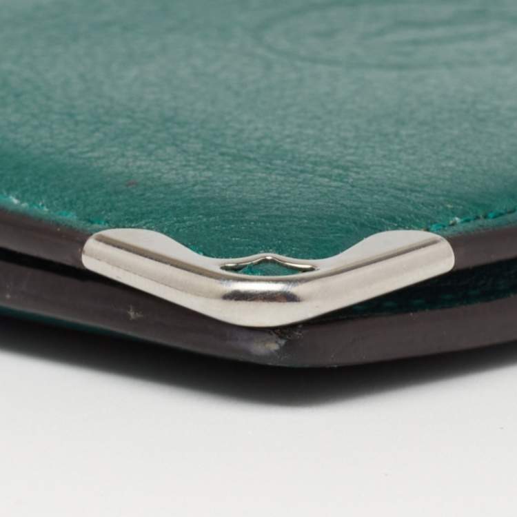 Pre Owned Cartier Green Leather Must De Cartier Card Holder