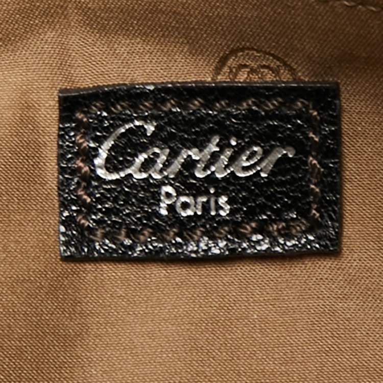 Pre Owned Cartier Black Leather Marcello de Cartier Bag