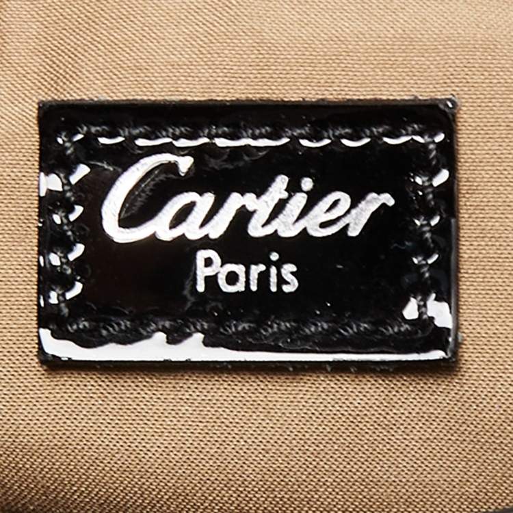 Pre Owned Cartier Red Black Patent Leather Marcello de Cartier Bag