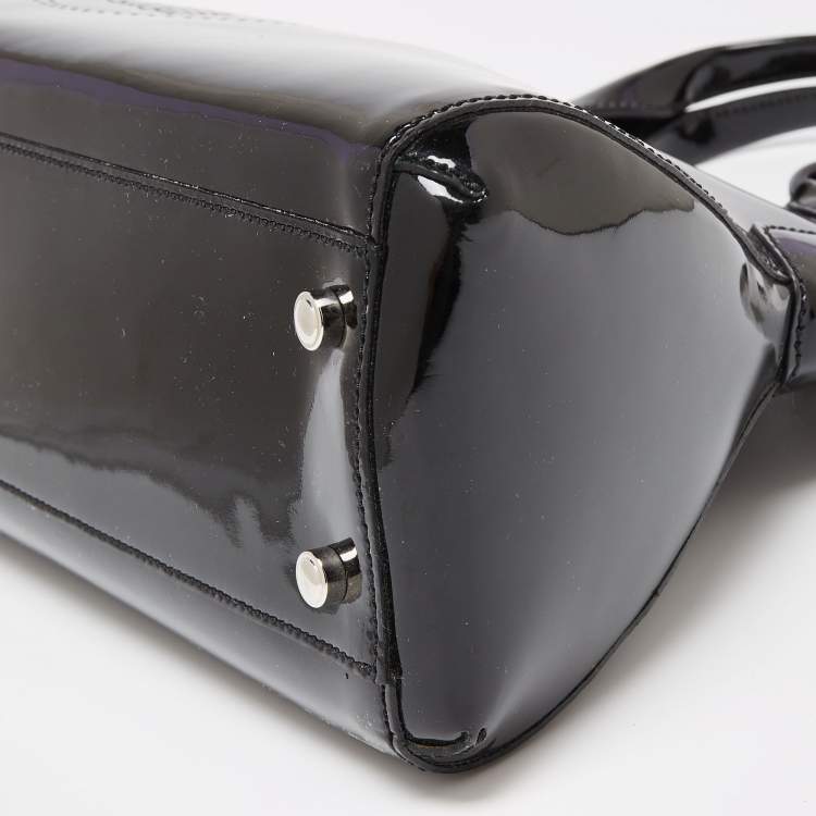 Pre Owned Cartier Red Black Patent Leather Marcello de Cartier Bag