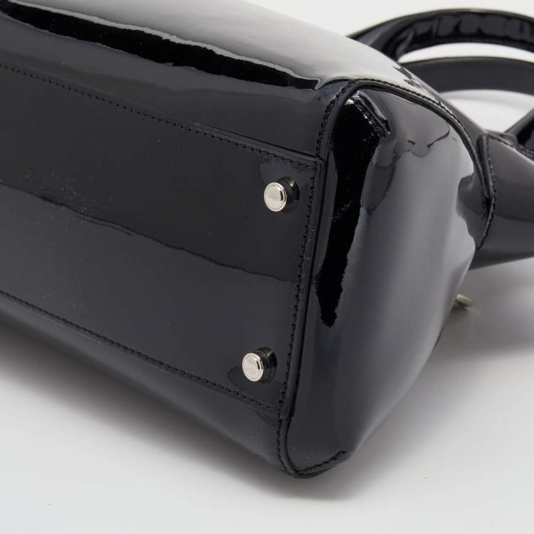 Pre Owned Cartier Black Patent Leather Large Marcello de Cartier Bag