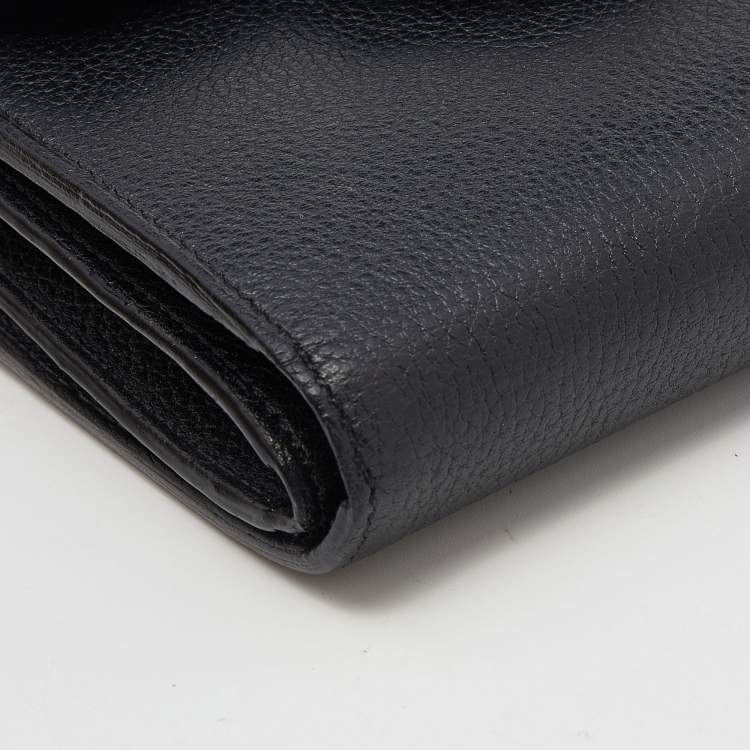 Pre Owned Cartier Black Snakeskin and Leather Trifold Wallet