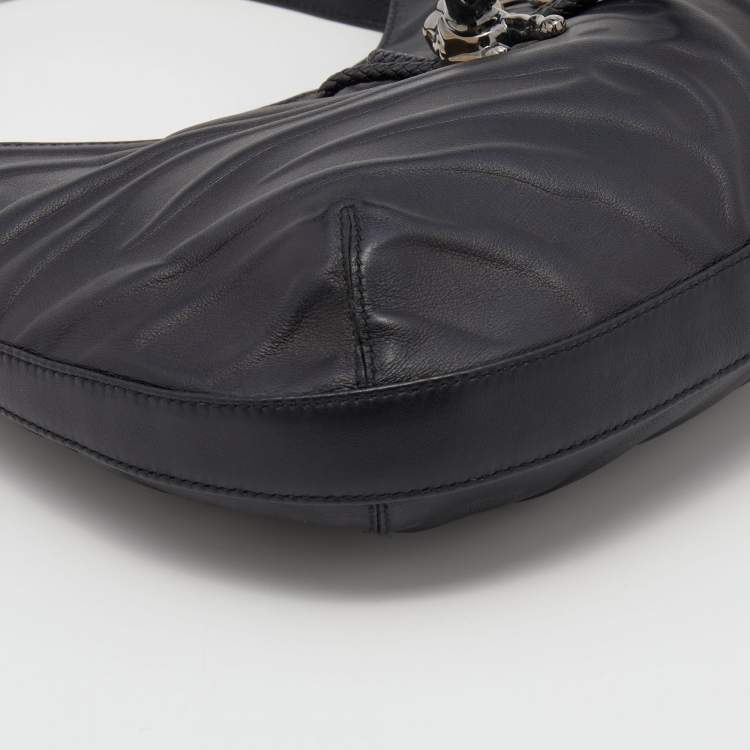 Pre Owned Cartier Black Leather Small Panthere de Cartier Bag