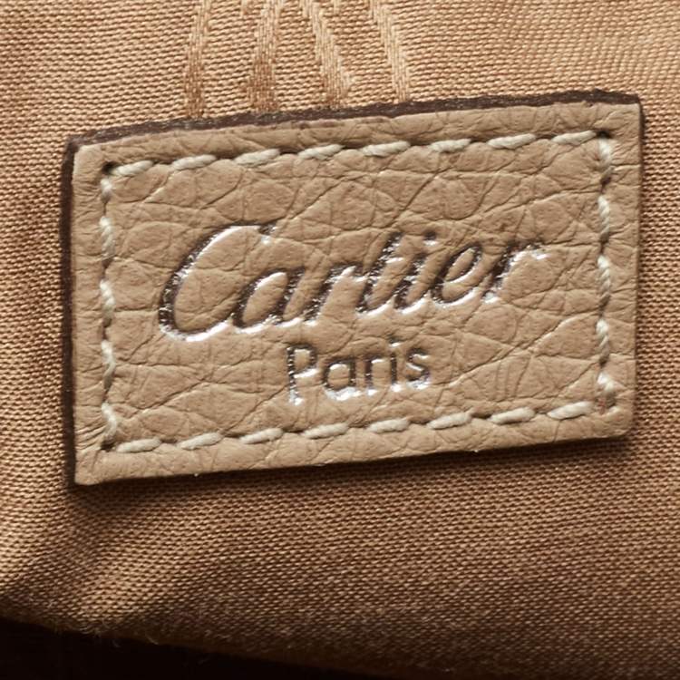 مملوكة مسبقًا Cartier Taupe Grey Canvas and Leather Marcello de Cartier Bag