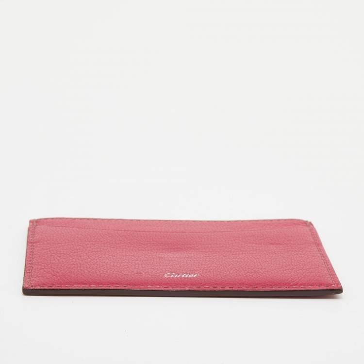 Pre Owned Cartier Pink Leather Les Must De Cartier Card Holder