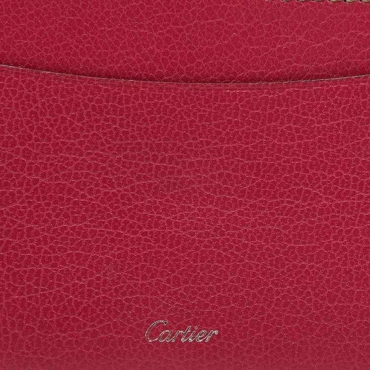 Pre Owned Cartier Pink Leather Les Must De Cartier Card Holder