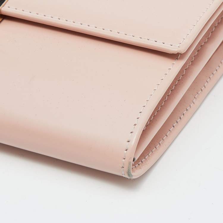Pre Owned Cartier Pink Leather Love Flap Continental Wallet