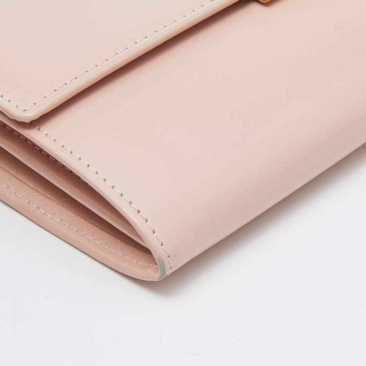 Pre Owned Cartier Pink Leather Love Flap Continental Wallet