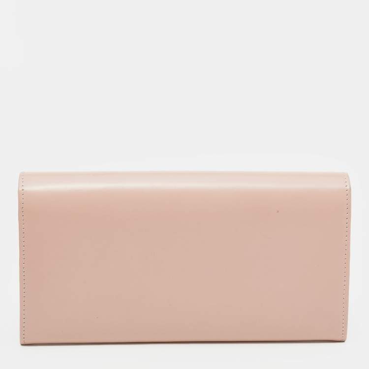 Pre Owned Cartier Pink Leather Love Flap Continental Wallet