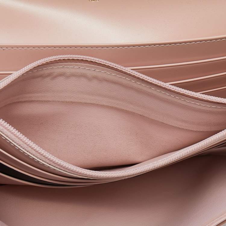 Pre Owned Cartier Pink Leather Love Flap Continental Wallet