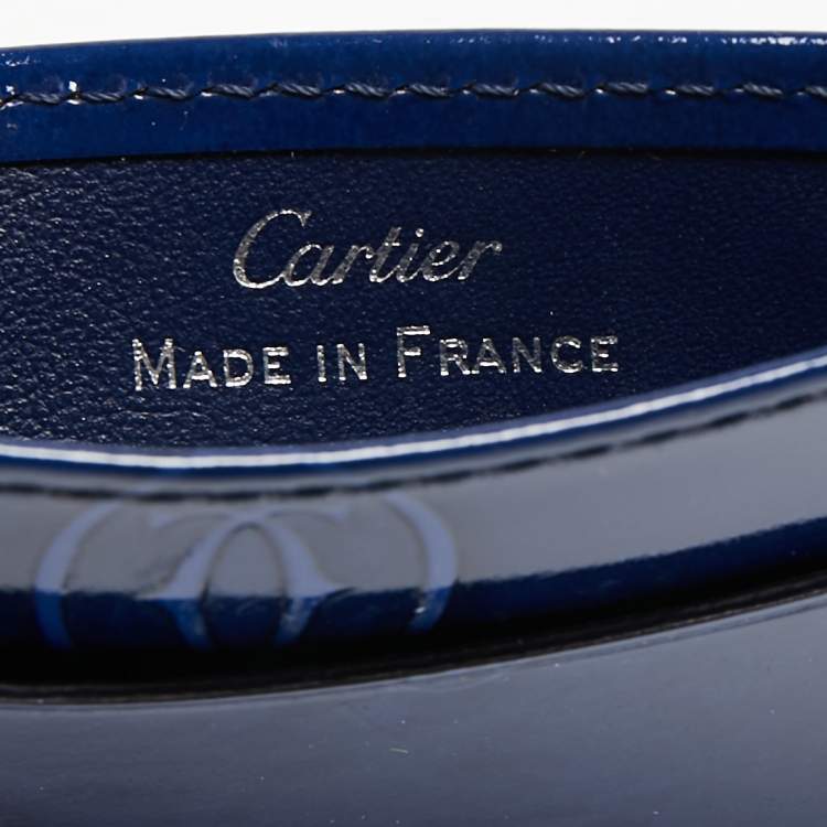Pre Owned Cartier Blue Leather Happy Birthday Card Case