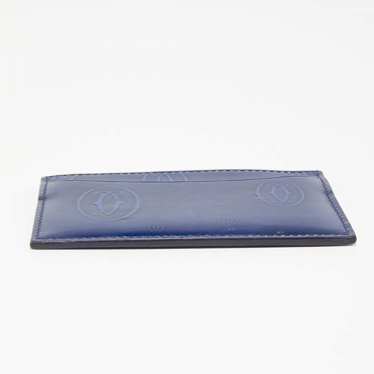 Pre Owned Cartier Blue Leather Happy Birthday Card Case