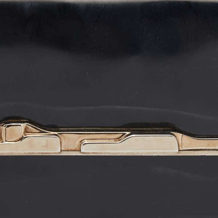 مملوكة مسبقًا Cartier Black Patent Leather Panthere Art Deco Clutch