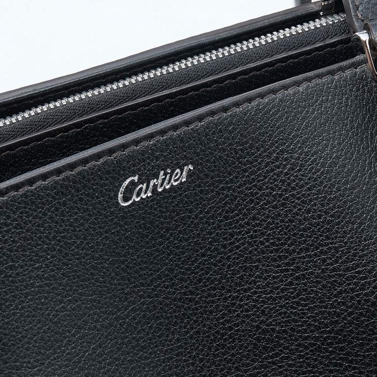مملوكة مسبقًا Cartier Black Leather C De Cartier Tote