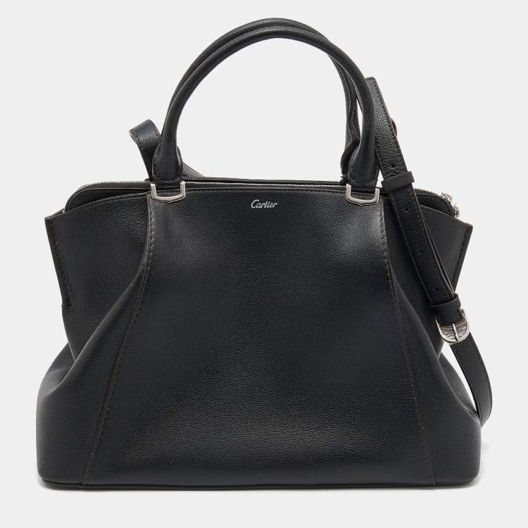 مملوكة مسبقًا Cartier Black Leather C De Cartier Tote