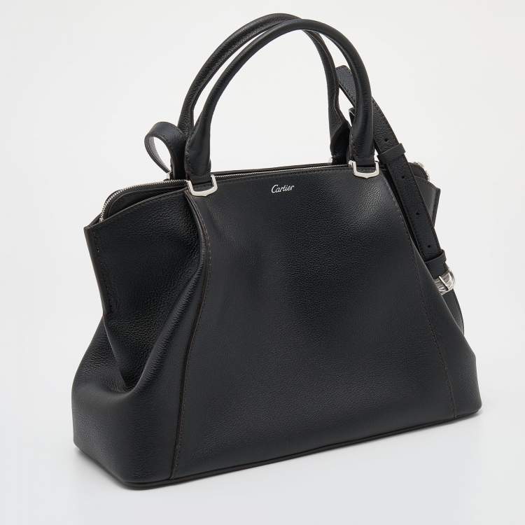 مملوكة مسبقًا Cartier Black Leather C De Cartier Tote
