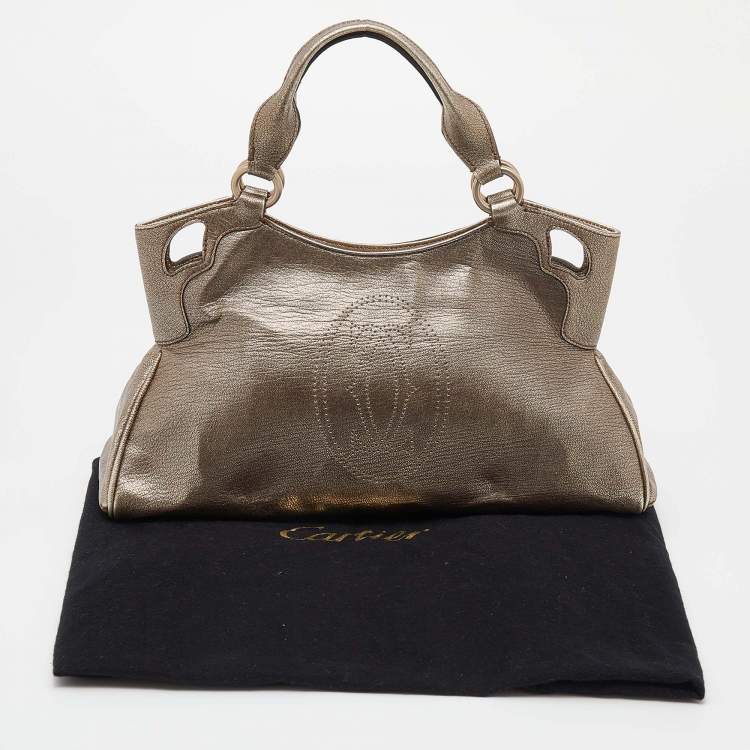 مملوكة مسبقًا Cartier Metallic Gold Leather Marcello de Cartier Shoulder Bag