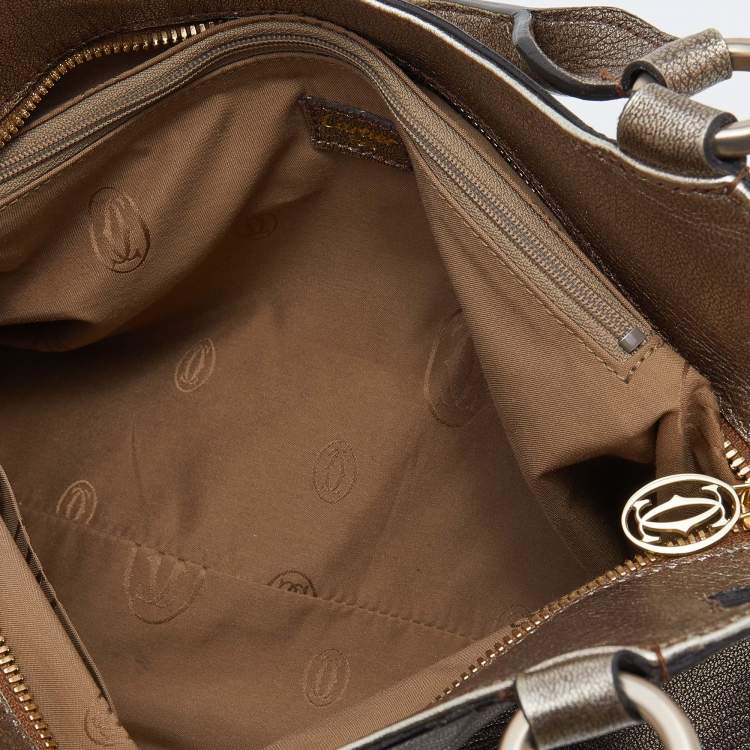 مملوكة مسبقًا Cartier Metallic Gold Leather Marcello de Cartier Shoulder Bag
