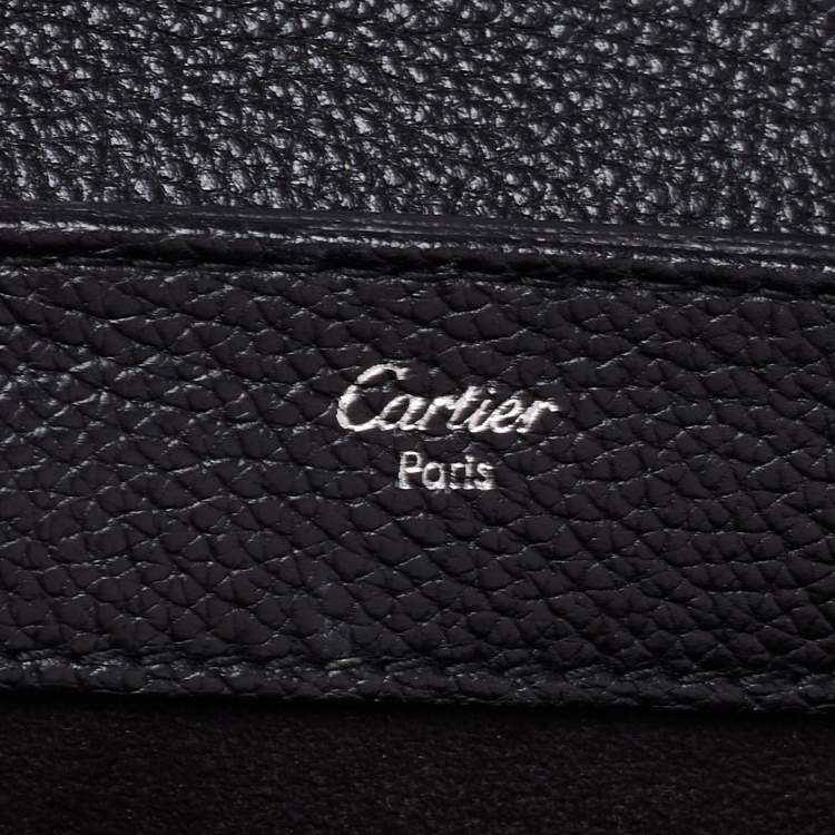 Pre Owned Cartier Black Python And Leather Classic Feminine Line Top Handle Bag
