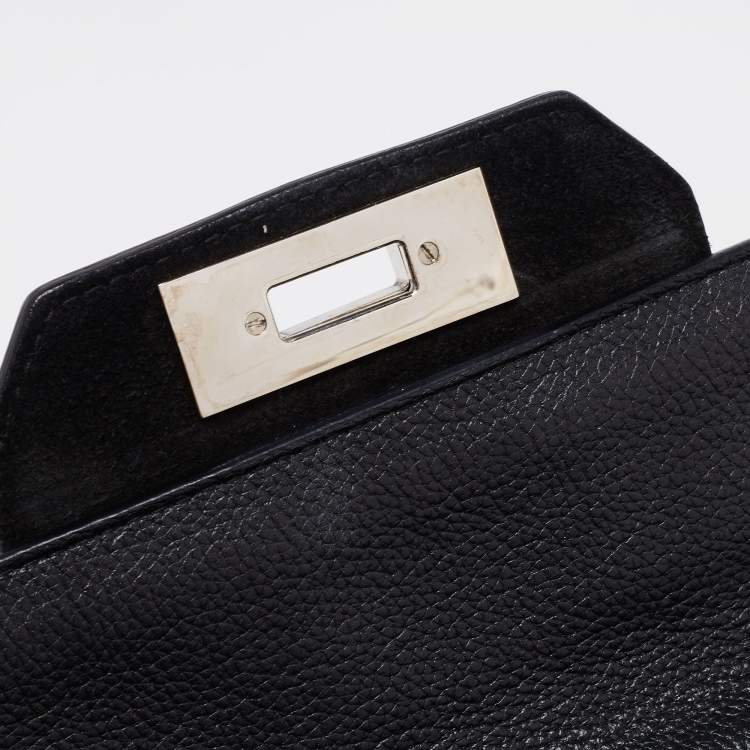 Pre Owned Cartier Black Python And Leather Classic Feminine Line Top Handle Bag